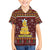 Merry Chickmas Christmas Kid Hawaiian Shirt with Yellow Chickens Tree Design and Snowflake Pattern - Wonder Print Shop