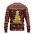 Merry Chickmas Christmas Ugly Christmas Sweater with Yellow Chickens Tree Design and Snowflake Pattern - Wonder Print Shop