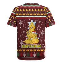 Merry Chickmas Christmas Rugby Jersey with Yellow Chickens Tree Design and Snowflake Pattern - Wonder Print Shop