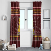 Merry Chickmas Christmas Window Curtain with Yellow Chickens Tree Design and Snowflake Pattern - Wonder Print Shop