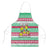 Merry Chickmas Christmas Apron with Yellow Cartoon Birds in Santa Hats and Red Green Snowflake Pattern - Wonder Print Shop