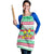 Merry Chickmas Christmas Apron with Yellow Cartoon Birds in Santa Hats and Red Green Snowflake Pattern - Wonder Print Shop