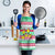 Merry Chickmas Christmas Apron with Yellow Cartoon Birds in Santa Hats and Red Green Snowflake Pattern - Wonder Print Shop
