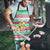 Merry Chickmas Christmas Apron with Yellow Cartoon Birds in Santa Hats and Red Green Snowflake Pattern - Wonder Print Shop