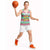Merry Chickmas Christmas Basketball Jersey with Yellow Cartoon Birds in Santa Hats and Red Green Snowflake Pattern - Wonder Print Shop