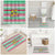Merry Chickmas Christmas Bathroom Set with Yellow Cartoon Birds in Santa Hats and Red Green Snowflake Pattern - Wonder Print Shop