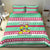 Merry Chickmas Christmas Bedding Set with Yellow Cartoon Birds in Santa Hats and Red Green Snowflake Pattern - Wonder Print Shop