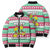 Merry Chickmas Christmas Bomber Puffer Jacket with Yellow Cartoon Birds in Santa Hats and Red Green Snowflake Pattern - Wonder Print Shop
