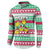 Merry Chickmas Christmas Button Sweatshirt with Yellow Cartoon Birds in Santa Hats and Red Green Snowflake Pattern - Wonder Print Shop