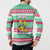 Merry Chickmas Christmas Button Sweatshirt with Yellow Cartoon Birds in Santa Hats and Red Green Snowflake Pattern - Wonder Print Shop