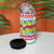 Merry Chickmas Christmas 4 in 1 Can Cooler Tumbler with Yellow Cartoon Birds in Santa Hats and Red Green Snowflake Pattern - Wonder Print Shop