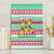 Merry Chickmas Christmas Canvas Wall Art with Yellow Cartoon Birds in Santa Hats and Red Green Snowflake Pattern - Wonder Print Shop