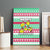 Merry Chickmas Christmas Canvas Wall Art with Yellow Cartoon Birds in Santa Hats and Red Green Snowflake Pattern - Wonder Print Shop