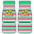 Merry Chickmas Christmas Car Mats with Yellow Cartoon Birds in Santa Hats and Red Green Snowflake Pattern - Wonder Print Shop