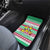 Merry Chickmas Christmas Car Mats with Yellow Cartoon Birds in Santa Hats and Red Green Snowflake Pattern - Wonder Print Shop