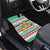 Merry Chickmas Christmas Car Mats with Yellow Cartoon Birds in Santa Hats and Red Green Snowflake Pattern - Wonder Print Shop