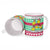 Merry Chickmas Christmas Ceramic Mug with Yellow Cartoon Birds in Santa Hats and Red Green Snowflake Pattern - Wonder Print Shop