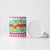 Merry Chickmas Christmas Ceramic Mug with Yellow Cartoon Birds in Santa Hats and Red Green Snowflake Pattern - Wonder Print Shop