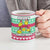 Merry Chickmas Christmas Ceramic Mug with Yellow Cartoon Birds in Santa Hats and Red Green Snowflake Pattern - Wonder Print Shop
