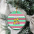 Merry Chickmas Christmas Ceramic Ornament with Yellow Cartoon Birds in Santa Hats and Red Green Snowflake Pattern - Wonder Print Shop