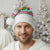 Merry Chickmas Christmas Santa Hat with Yellow Cartoon Birds in Santa Hats and Red Green Snowflake Pattern - Wonder Print Shop