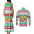 Merry Chickmas Christmas Couples Matching Tank Maxi Dress and Long Sleeve Button Shirt with Yellow Cartoon Birds in Santa Hats and Red Green Snowflake Pattern - Wonder Print Shop