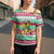 Merry Chickmas Christmas Cross Shoulder Shirt with Yellow Cartoon Birds in Santa Hats and Red Green Snowflake Pattern - Wonder Print Shop
