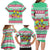 Merry Chickmas Christmas Family Matching Long Sleeve Bodycon Dress and Hawaiian Shirt with Yellow Cartoon Birds in Santa Hats and Red Green Snowflake Pattern - Wonder Print Shop