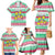 Merry Chickmas Christmas Family Matching Mermaid Dress and Hawaiian Shirt with Yellow Cartoon Birds in Santa Hats and Red Green Snowflake Pattern - Wonder Print Shop