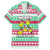 Merry Chickmas Christmas Family Matching Mermaid Dress and Hawaiian Shirt with Yellow Cartoon Birds in Santa Hats and Red Green Snowflake Pattern - Wonder Print Shop