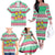 Merry Chickmas Christmas Family Matching Off The Shoulder Long Sleeve Dress and Hawaiian Shirt with Yellow Cartoon Birds in Santa Hats and Red Green Snowflake Pattern - Wonder Print Shop