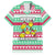 Merry Chickmas Christmas Family Matching Off The Shoulder Long Sleeve Dress and Hawaiian Shirt with Yellow Cartoon Birds in Santa Hats and Red Green Snowflake Pattern - Wonder Print Shop