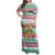 Merry Chickmas Christmas Family Matching Off Shoulder Maxi Dress and Hawaiian Shirt with Yellow Cartoon Birds in Santa Hats and Red Green Snowflake Pattern - Wonder Print Shop