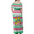 Merry Chickmas Christmas Family Matching Off Shoulder Maxi Dress and Hawaiian Shirt with Yellow Cartoon Birds in Santa Hats and Red Green Snowflake Pattern - Wonder Print Shop