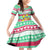 Merry Chickmas Christmas Family Matching Off Shoulder Short Dress and Hawaiian Shirt with Yellow Cartoon Birds in Santa Hats and Red Green Snowflake Pattern - Wonder Print Shop