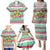 Merry Chickmas Christmas Family Matching Puletasi and Hawaiian Shirt with Yellow Cartoon Birds in Santa Hats and Red Green Snowflake Pattern - Wonder Print Shop