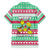 Merry Chickmas Christmas Family Matching Puletasi and Hawaiian Shirt with Yellow Cartoon Birds in Santa Hats and Red Green Snowflake Pattern - Wonder Print Shop