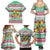 Merry Chickmas Christmas Family Matching Summer Maxi Dress and Hawaiian Shirt with Yellow Cartoon Birds in Santa Hats and Red Green Snowflake Pattern - Wonder Print Shop