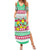 Merry Chickmas Christmas Family Matching Summer Maxi Dress and Hawaiian Shirt with Yellow Cartoon Birds in Santa Hats and Red Green Snowflake Pattern - Wonder Print Shop