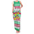Merry Chickmas Christmas Family Matching Tank Maxi Dress and Hawaiian Shirt with Yellow Cartoon Birds in Santa Hats and Red Green Snowflake Pattern - Wonder Print Shop