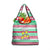 Merry Chickmas Christmas Grocery Bag with Yellow Cartoon Birds in Santa Hats and Red Green Snowflake Pattern - Wonder Print Shop