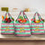 Merry Chickmas Christmas Grocery Bag with Yellow Cartoon Birds in Santa Hats and Red Green Snowflake Pattern - Wonder Print Shop