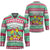 Merry Chickmas Christmas Hockey Jersey with Yellow Cartoon Birds in Santa Hats and Red Green Snowflake Pattern - Wonder Print Shop