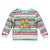 Merry Chickmas Christmas Kid Ugly Christmas Sweater with Yellow Cartoon Birds in Santa Hats and Red Green Snowflake Pattern - Wonder Print Shop