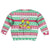 Merry Chickmas Christmas Kid Ugly Christmas Sweater with Yellow Cartoon Birds in Santa Hats and Red Green Snowflake Pattern - Wonder Print Shop