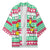 Merry Chickmas Christmas Kimono with Yellow Cartoon Birds in Santa Hats and Red Green Snowflake Pattern - Wonder Print Shop