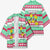Merry Chickmas Christmas Kimono with Yellow Cartoon Birds in Santa Hats and Red Green Snowflake Pattern - Wonder Print Shop