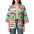 Merry Chickmas Christmas Kimono with Yellow Cartoon Birds in Santa Hats and Red Green Snowflake Pattern - Wonder Print Shop