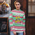 Merry Chickmas Christmas Ugly Christmas Sweater with Yellow Cartoon Birds in Santa Hats and Red Green Snowflake Pattern - Wonder Print Shop