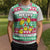 Merry Chickmas Christmas Knitted V-Neck Vest with Yellow Cartoon Birds in Santa Hats and Red Green Snowflake Pattern - Wonder Print Shop
